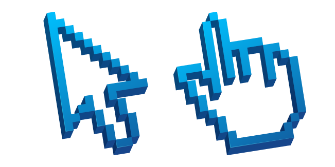 Blue Transparent 3D Pixel