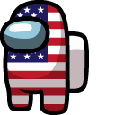 Among Us American Flag Character cursor