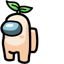 Among Us Antique White Character Radish  cursor