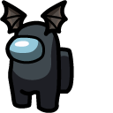 Among Us Black Character in Bat Wings cursor