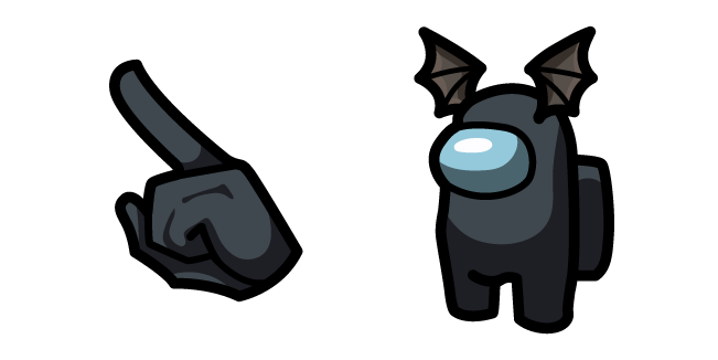 Among Us Black Character in Bat Wings