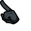 Among Us Black Character in Mickey Mouse Outfit pointer