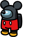 Among Us Black Character in Mickey Mouse Outfit cursor