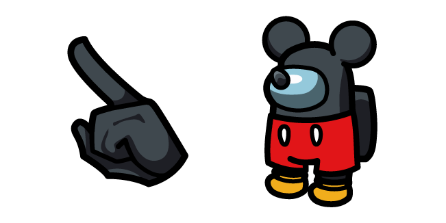 Among Us Black Character in Mickey Mouse Outfit