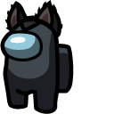 Among Us Black Character in Wolf Ears cursor