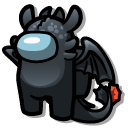 Among Us Black HTTYD Toothless Dragon Character cursor