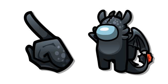 Among Us Black HTTYD Toothless Dragon Character