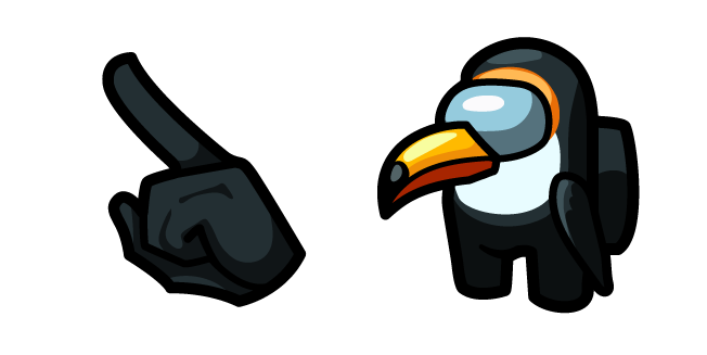 Among Us Black Toucan Character