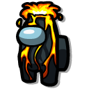 Among Us Black Volcano Character cursor
