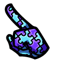 Among Us Blue and Purple Puzzle Character pointer