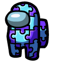 Among Us Blue and Purple Puzzle Character cursor