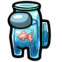 Among Us Blue Aquarium with Golden Fish Character cursor