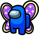 Among Us Blue Butterfly Character cursor