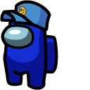 Among Us Blue Character in CCC Cap cursor