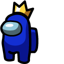 Among Us Blue Character in Crown cursor