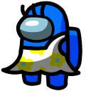 Among Us Blue Character in Flowery Dress cursor