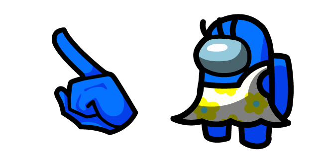 Among Us Blue Character in Flowery Dress