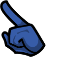 Among Us Blue Character in Red Gift Box pointer