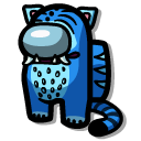 Among Us Blue Derpy Tiger Character cursor