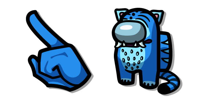 Among Us Blue Derpy Tiger Character