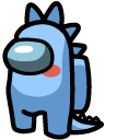 Among Us Blue Dinosaur Character cursor