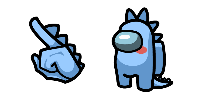 Among Us Blue Dinosaur Character