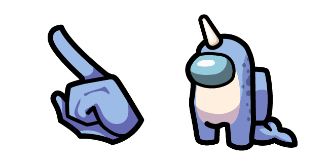 Among Us Blue Narwhal Character