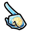 Among Us Blue Orange in Ice Character pointer