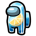 Among Us Blue Orange in Ice Character cursor