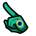 Among Us Blue Peacock Character pointer