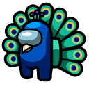 Among Us Blue Peacock Character cursor