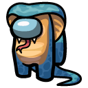 Among Us Blue Snake Character cursor