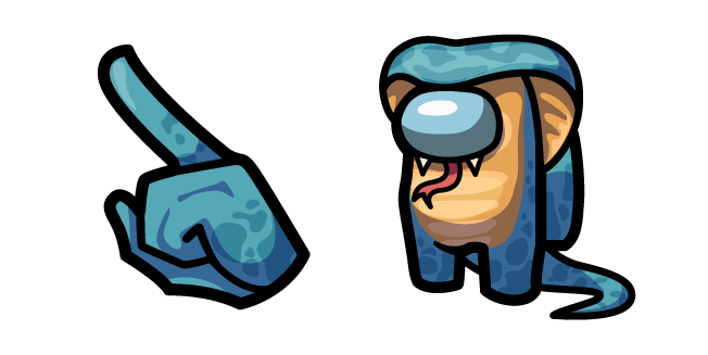 Among Us Blue Snake Character