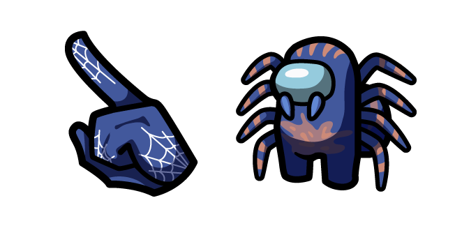 Among Us Blue Spider Character
