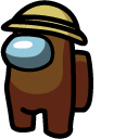 Among Us Brown Character in a Straw Hat cursor