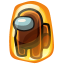 Among Us Brown Character in Amber cursor