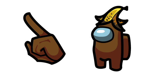Among Us Brown Character in Banana Hat