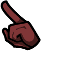 Among Us Brown Character in Marshmallow Hat pointer