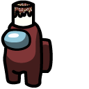 Among Us Brown Character in Marshmallow Hat cursor