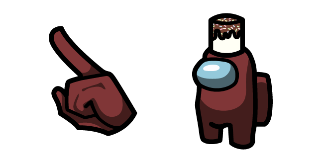 Among Us Brown Character in Marshmallow Hat