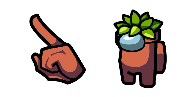 Among Us Brown Pot Plant Character