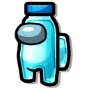 Among Us Cyan Bottle of Water Character cursor