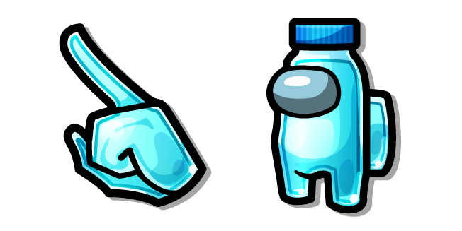 Among Us Cyan Bottle of Water Character