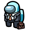 Among Us Cyan Businessman Character cursor