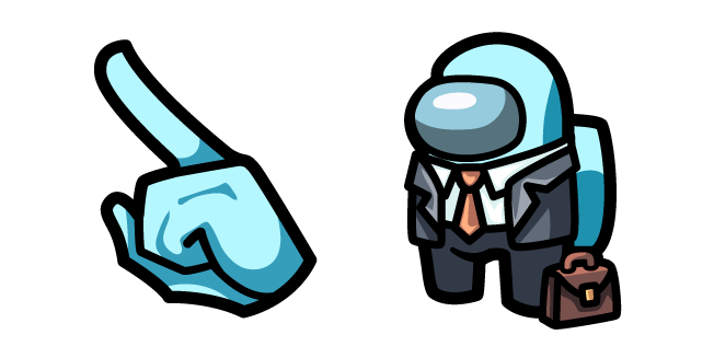 Among Us Cyan Businessman Character