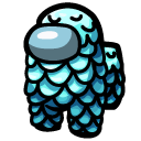 Among Us Cyan Character with Scales cursor