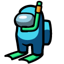 Among Us Cyan Diver Character cursor