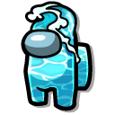 Among Us Cyan Ocean Wave Character cursor