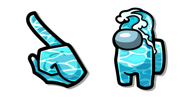 Among Us Cyan Ocean Wave Character