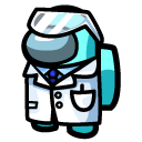 Among Us Cyan Scientist Character cursor